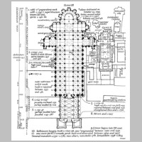 Cluny, Gesamtgrundriss der Kirchen III und II nach den Grabungen von Conant, mit eingezeichneter Datierung der einzelnen Bauteile, rdk.zikg.net.jpg
